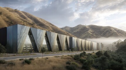 Modern Architectural Design Amidst Scenic Mountain Landscape
