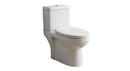 Isolated Toilet Fixture in Bathroom for Clean Modern Plumbing Appliance Installation