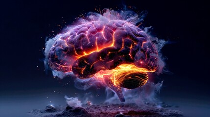 3D render of a human brain at the center of a vast, cosmic network