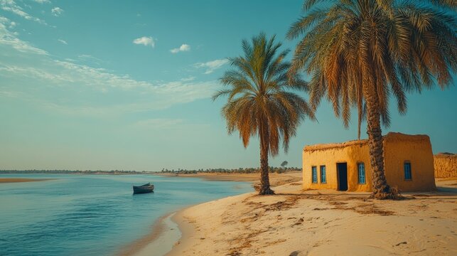 Mali landscape Sahara and Niger River delta beautiful nature view