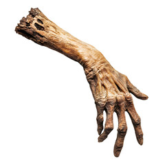 Decaying Withered Hand Isolated on White Background for Graphic Design Projects