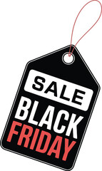 Black friday sale tag isolated on white surface