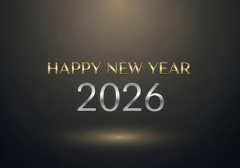 A Classic New Year's Eve 2026 Invitation Template on Dark Background.
