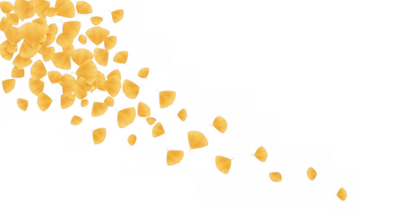 Golden yellow petals falling gracefully creating a vibrant and dynamic visual effect.