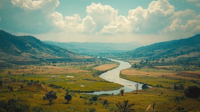 Congo landscape rainforests and Congo River basin beautiful nature view