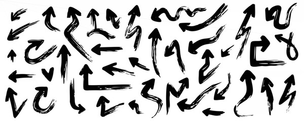 Grunge Paintbrush Arrows Vect...