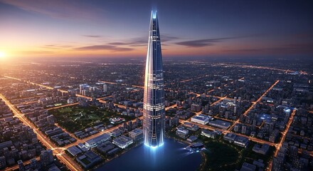 Fototapeta premium Skyscraper Sunset View.
