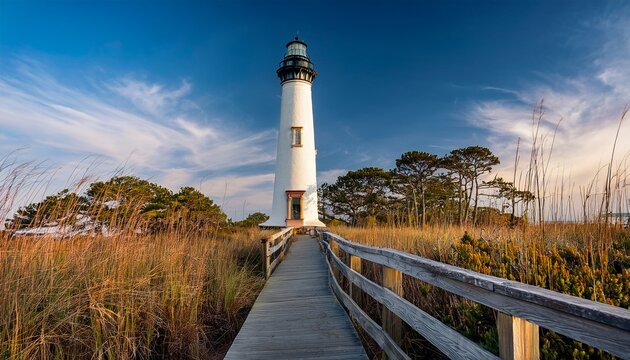 lighthouse nicknamed old baldy on bald head island north carolina