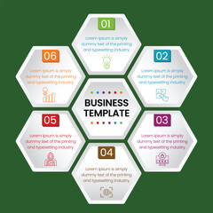 Business Infographic Elements with Colorful Step Process Vector Design