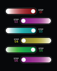 Business Infographic Elements with Colorful Step Process Vector Design