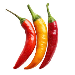 Fresh colorful chili peppers red yellow spicy hot ingredient cooking food preparation on black background