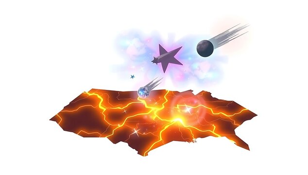 "Stylized ley lines glowing across a flat map, mystical energy pathways, isolated on white background, PNG cutout."