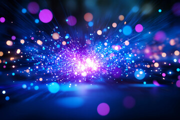 Irregular silver and blue light explosions spreading dynamically like cosmic star clusters with radiant energy patterns