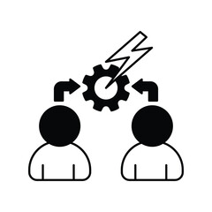 Conflict Management icon with white background vector stock illustration