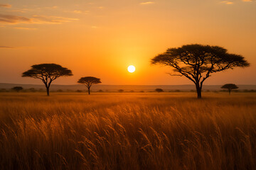 Savane au lever du soleil
