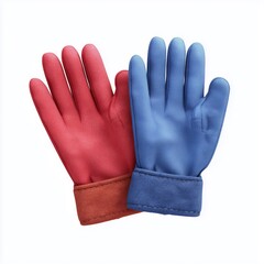 Obraz premium Cozy winter gloves in vibrant red and blue home setting product photography indoor close-up warmth and style