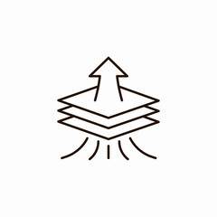 breathable fabric layers icon sign vector