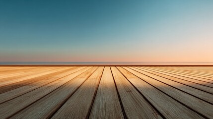 deck. A wooden patio deck at dusk with subtle warm lighting and a soft sky gradient. lifestyle magazines, social media lookbooks, designed for influencer and brand collaborations.