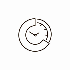 clock in circle icon sign vector