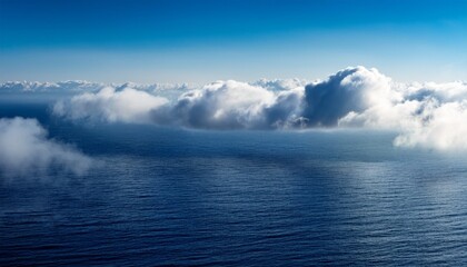 fog and soft clouds over atlantic ocean