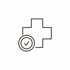 medical cross approved icon sign vector