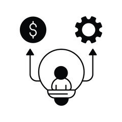 Entrepreneurial icon with white background vector stock illustration