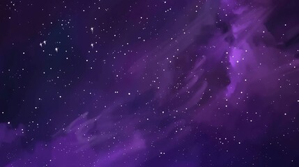 Obraz premium Enchanting Purple Starry Sky: A Celestial Tapestry of Deep Violets, Glimmering Stars, and Nighttime Magic for Dreamy Backdrops
