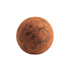 Fototapeta premium Spherical Chocolate Truffle Covered in Cocoa Powder with a Cracked Surface sweet