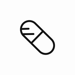 single medication pill icon sign vector
