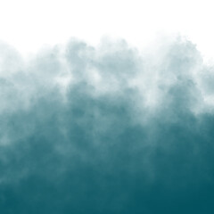 Obraz premium Teal smoky haze mist with fog gradient overlay on transparent background for atmospheric abstract textures