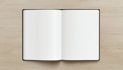 White open magazine mockup on wooden 3D rendering