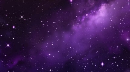 Fototapeta premium Enchanting Purple Starry Sky: A Celestial Tapestry of Deep Violets, Glimmering Stars, and Nighttime Magic for Dreamy Backdrops