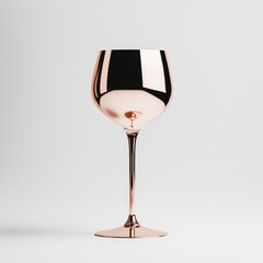 Elegant Rose Gold Glass with Smooth Curves and Reflections