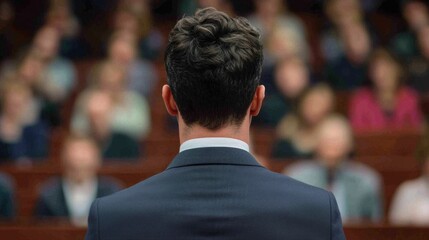 Impactful Seminar with Audience Engaged in a Motivational Speech A Captivating Scene of Personal Development