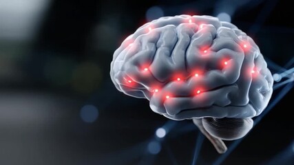 Innovative brain function exploration neuroscience lab 3d visualization high-tech environment close-up cognitive science - Powered by Adobe