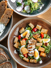 Caesar salad with chicken