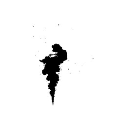 Obraz premium Abstract black liquid movement on a white canvas, portraying an enigmatic dynamic flowing pattern