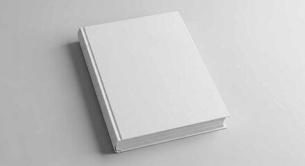 Blank book mockup on light grey background