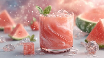 Icy Watermelon Slush with Mint - Cool Summer Refreshment