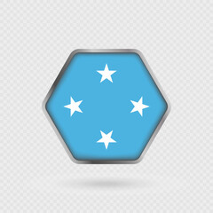 Micronesia flag in a hexagon frame.