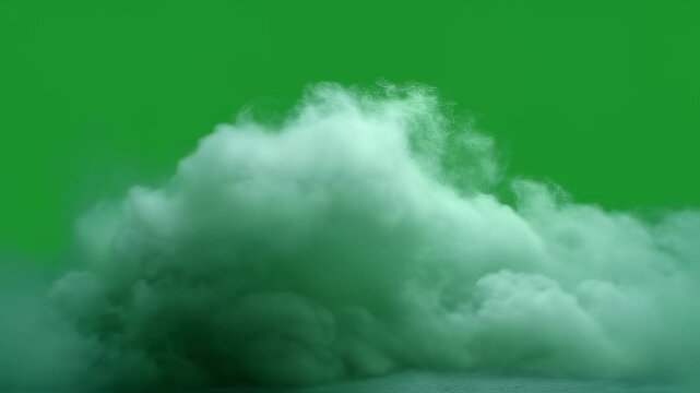 Green screen footage of steam gently rising in a continuous loop from a ration heater vent designed for emergency preparedness or outdoor cooking exposures.