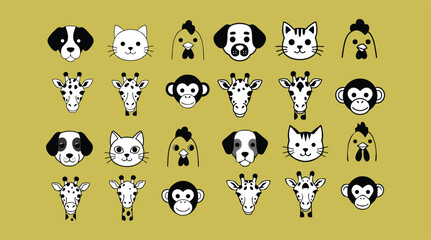 Children’s Animal Character Set – Playful and Minimalist