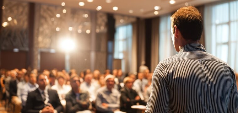 The speaker engaging an attentive audience during a professional conference event.