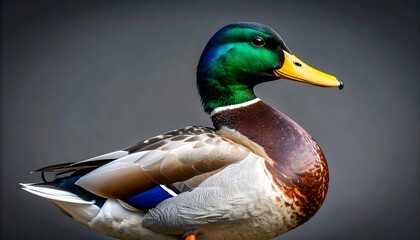 Close-up profile of a colorful duck