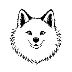 Elegant monochrome vector art: a captivating depiction of a fox's gentle expression and