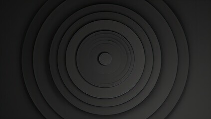 Concentric circles in varying shades of dark gray create a hypnotic, depth-inducing visual effect, resembling ripples or a target