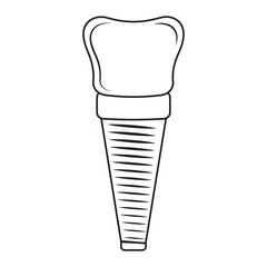 Dental implant, contour. Screw prosthesis, Illustration of dental implantation,orthodontic dental implantation
