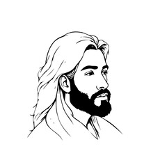 Minimalist portrayal of a man with a beard conveying a sense of contemplation and depth showcasing