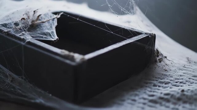 Cobweb-draped dark box