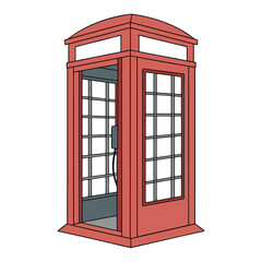 Obraz premium a red telephone booth on a white background